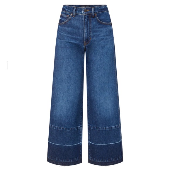 Veronica Beard Taylor Released Hem Cropped Wide-Leg Jean Size 26 - Picture 4 of 15